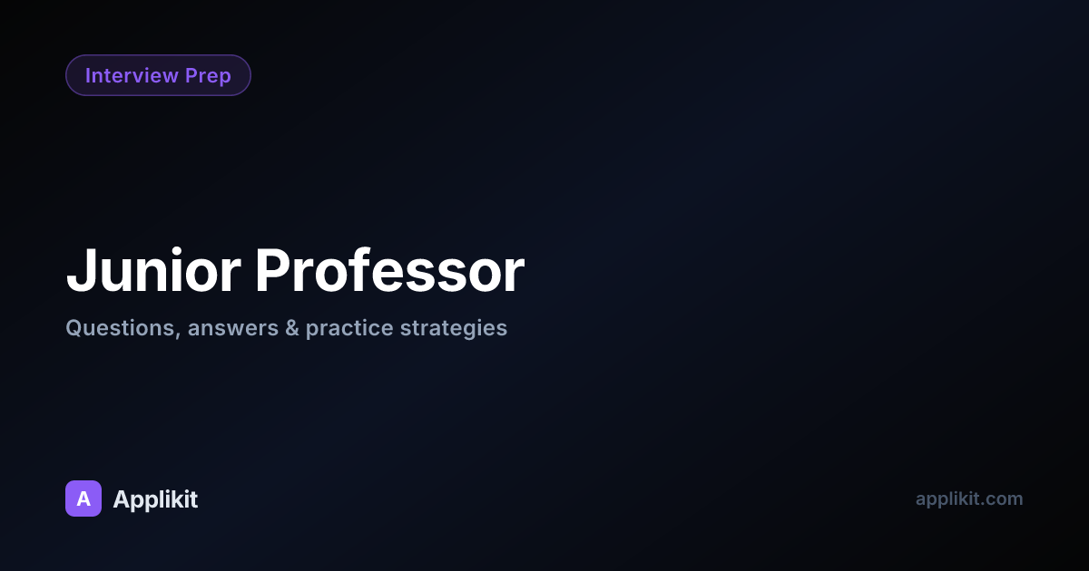 Junior Professor Interview Prep Guide 2026 | Applikit