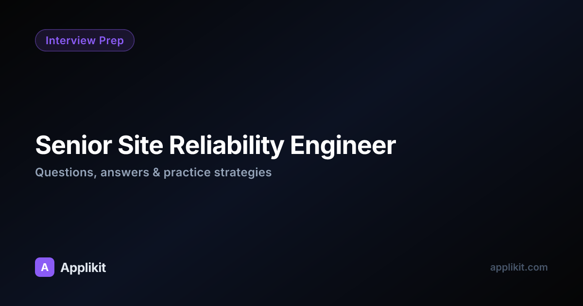 Senior Site Reliability Engineer Interview Prep Guide 2026 | Applikit
