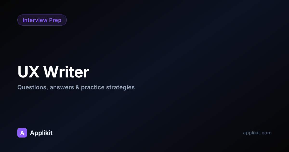 Master the UX Writer Interview: 2026 Guide | Applikit