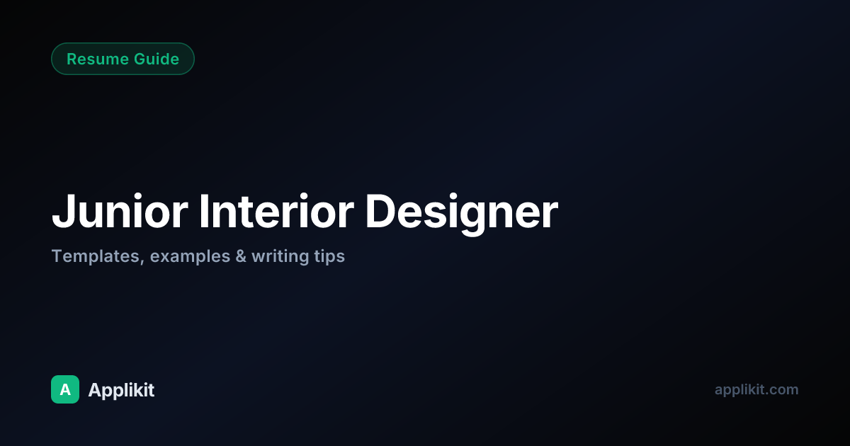 How to Write a Junior Interior Designer Resume in 2026 | Applikit