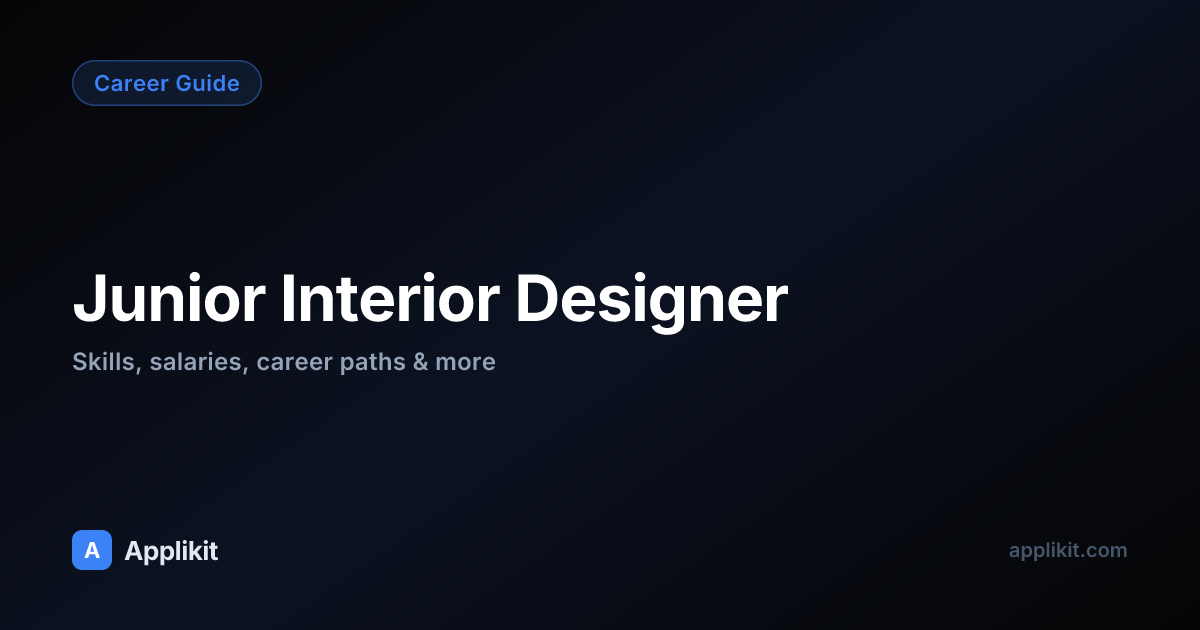 Junior Interior Designer Career Path & Guide for 2026 | Applikit